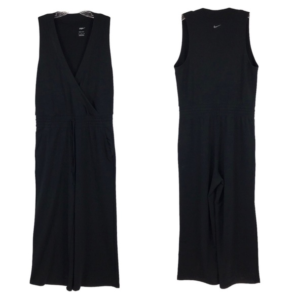 NIKE Yoga Dri-FIT French Terry Wide Leg Jumpsuit Women’s Size Large - Picture 2 of 12
